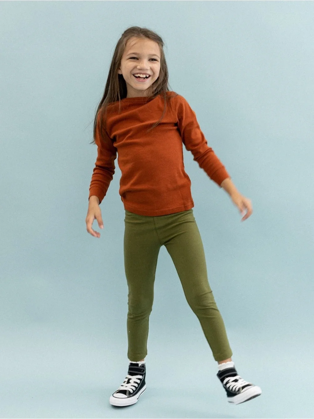 Lands end olive green skinny pencil leg jeans for toddler girls zipper sides 4